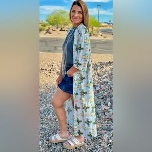 Rowdy Crowd Clothing Broken Bow Long Duster Cardigan Western One Size